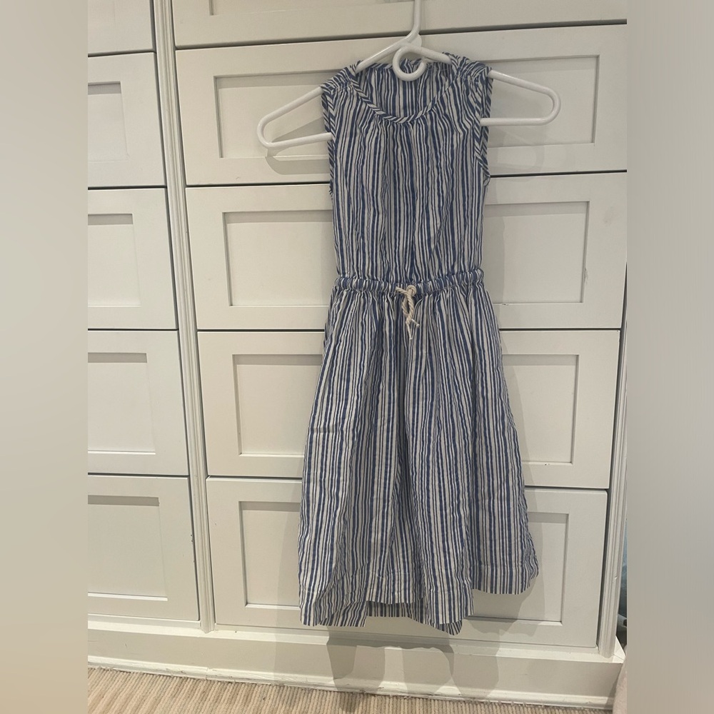 Crewcuts Blue and White Striped Sleeveless Cotton Dress